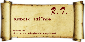Rumbold Tünde névjegykártya