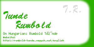 tunde rumbold business card